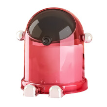 Small Office Waste Container For Desk-Transparent red