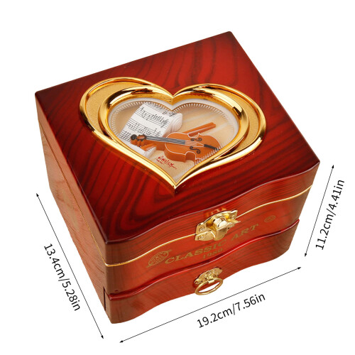 Multiple Scene Decors Music Box with Elegant Rotating-brown 2