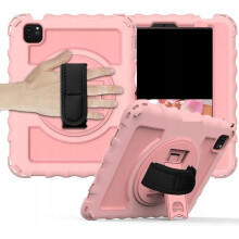 Funda para Samsung Tab A 10.1" 2019 con soporte y correa de hombro rosa