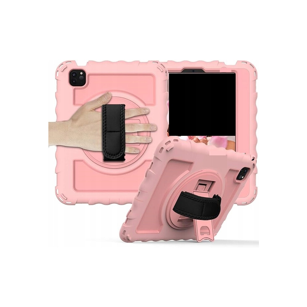 Heavy-Duty Case For Samsung Tab A 10.1" 2019 - Shockproof Cover With 360 Rotating Kickstand, Hand & Shoulder Strap Pink 5906792664053