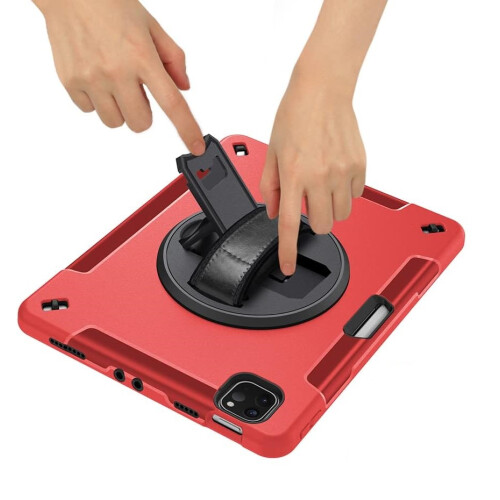 Étui pour iPad 3/2/1/Pro 11" avec Support et Bandoulière Rouge 2