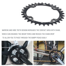 Plateau de vélo aluminium 34T - BCD 104mm pour vélo monocycle