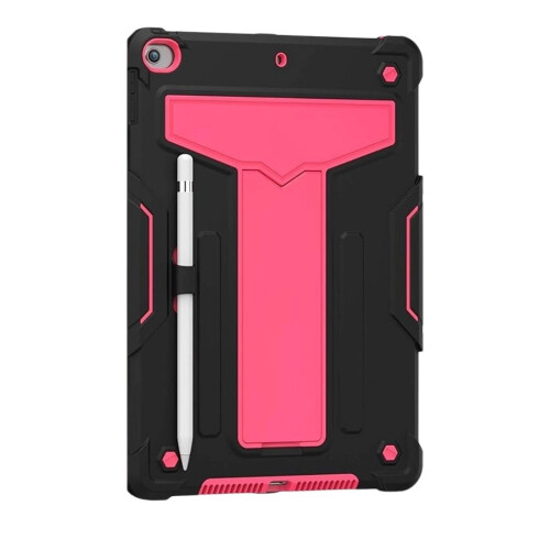 Étui blindé avec support pour iPad 7/8/9ème génération 10.2 pouces Rose