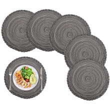 Luxe geweven placemats voor binnen en buiten, hittebestendig, duurzaam en stijlvol. Ronde placemats voor restaurants, cafés en huisfeesten
