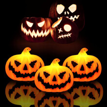 Guirlandes Lumineuses Décoratives LED Halloween Motifs Citrouille Décoration Effrayante 3pcs