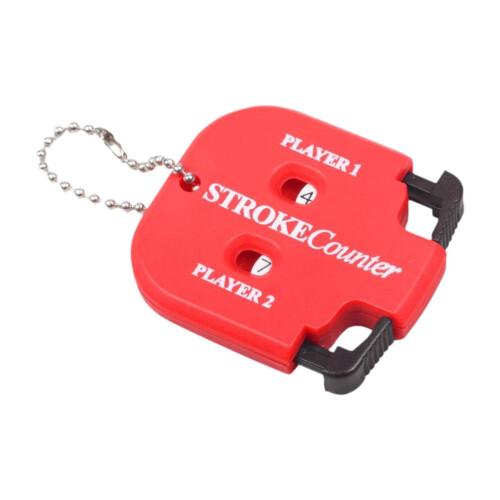 Mini Golf Stroke Counter With Key Chain 2 Digit Scoreboard Red