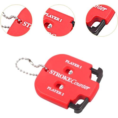 Mini Golf Stroke Counter With Key Chain 2 Digit Scoreboard Red 2