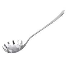 Spúnóg Freastail Spaigití Cruach Dhosmálta le Láimhseáil Teasa-dhíonach le Spásáil Fiacla Foirfe d'Uibheacha, Iarmhar Pasta, Frith-Meirge,