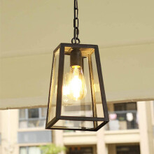 Suspension extérieure, lanterne suspendue d'extérieur avec verre cylindrique transparent, suspension extérieure moderne pour endroits humides,