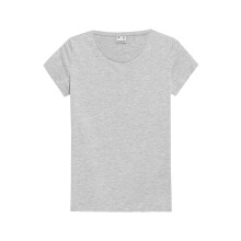 4F Smooth Grey Damen-T-Shirt regular Komfort und Stil Größe XS — sportshirt damen, baumwollshirt grau, freizeit oberteil