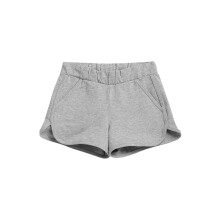 Girls' Soft Cotton Sweat Shorts - Casual Summer Jersey Shorts with Pockets and Drawstring Waist for Kids Activewear Playwear Grey