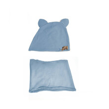Little Star Conjunto de gorro con orejeras y braga para niños Azul