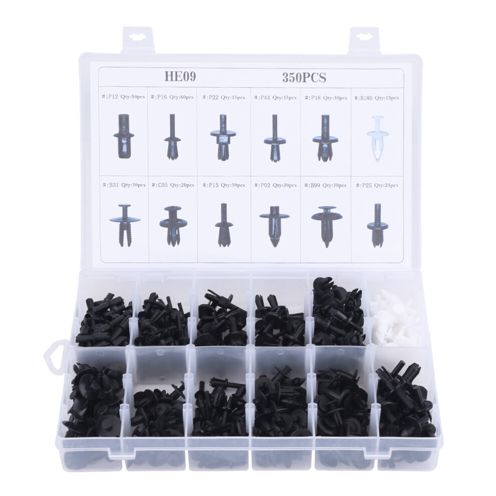 350Pcs Car Body Plastic Push Rivets Fasteners Kit With Screwdriver, Assorted Moulding Clips 4201362937973