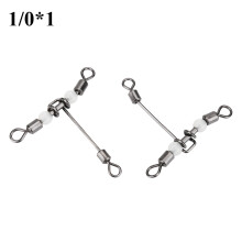 10 Stück langlebige T-förmige Kreuz-Linien-Fischereiunwinder-Verbindungselemente (1/0, 42 mm, 44 kg)