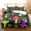 Ensemble Linge de Lit Coloré avec Champignons Microfibre 135x200CM 80X80CM 1