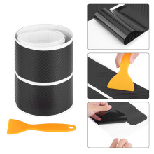 4pcs Carbon Fiber Car Door Sill Cover Anti Scratch Scuff Plate Protector 12"x4