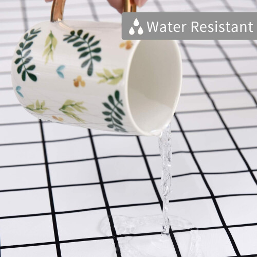 Durable PVC Material Table Cover, Environmentally Friendly Dyes Abstract Geometric Pattern, Heat Resistant Rectangular Tablecloth for Decorative Use ( 2