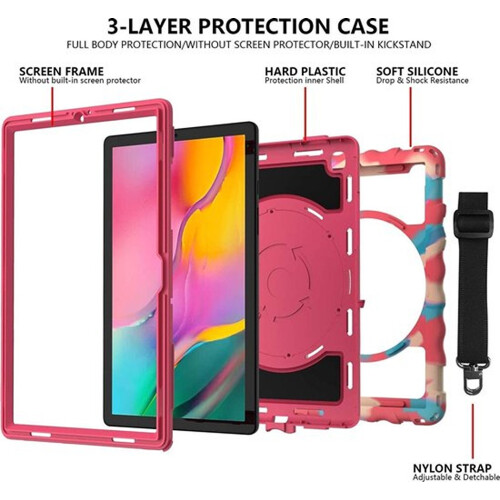 Étui pour Tablette Samsung Galaxy Tab 8.0" avec Bandoulière Rose 1
