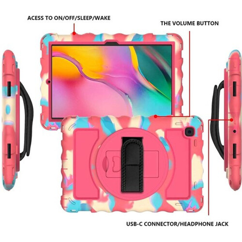 Étui pour Tablette Samsung Galaxy Tab 8.0" avec Bandoulière Rose 2