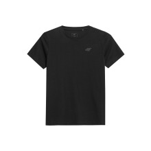 Plain Black T-Shirt for Boys - 100% soft cotton crew neck top with a regular fit for casual everyday wear and sports activities.