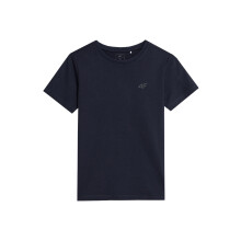 Boy's Plain Navy Blue T-Shirt - 100% Soft Cotton Regular Fit Crew Neck Top for Casual Everyday & Sports Wear