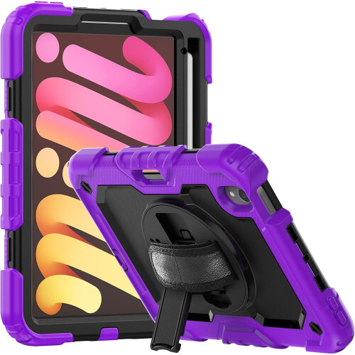 Étui pour iPad Mini 6 8.3" avec Support et Bandoulière Violet