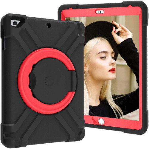 Étui pour iPad 9/8/7 10.2" Robuste avec Support Rotatif Noir