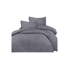 4 Piece Dark Grey Bedding Set - Soft Brushed Microfiber Duvet Cover 135x200cm & Pillowcase 80x80cm Set with Zipper Closure