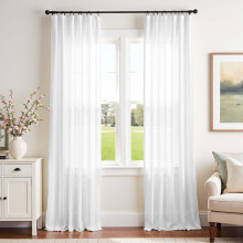 Dark Grey Voile Eyelet Curtains - Set of 2 Sheer Polyester Panels for Living Room & Bedroom Privacy, 245 x 140 cm