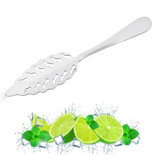 Vintage Wermut-Cocktailtropfer, ausgehöhlter quadratischer Zuckertropfer, Eiswürfel-Sieblöffel, klassischer Absinthlöffel, Edelstahl