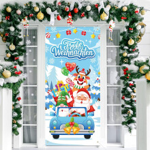 Banner Decorativo Colgante Navideño con Inscripción Alemana 185x90cm