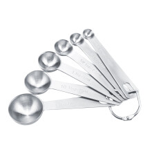 Conjunto de colheres medidoras profissionais, utensílios de medição em aço inoxidável próprios para lava-louças com argola em D, marcações