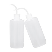 2pcs 500ml Green Plastic Tattoo Wash Bottles Set with Curved Nozzle