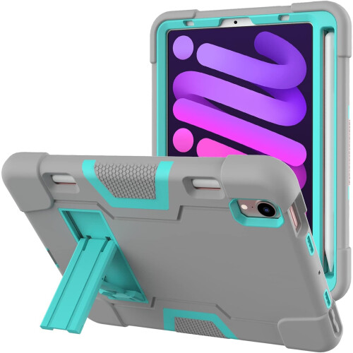 Étui pour iPad Mini 6 8.3” avec Support et Emplacement pour Stylet Gris 2