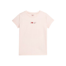 Girls' Pink Printed T-Shirt - 100% Soft Cotton Top with Round Neck & Rolled Cuffs for Everyday Casual Wear