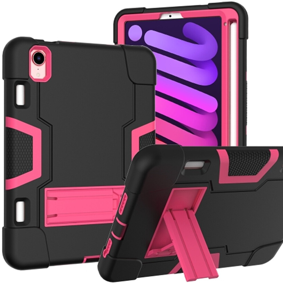 Heavy-Duty Case For Ipad Mini 6 - Shockproof Cover With Kickstand And Pencil Holder For The 8.3-Inch Tablet Pink 5906792668655