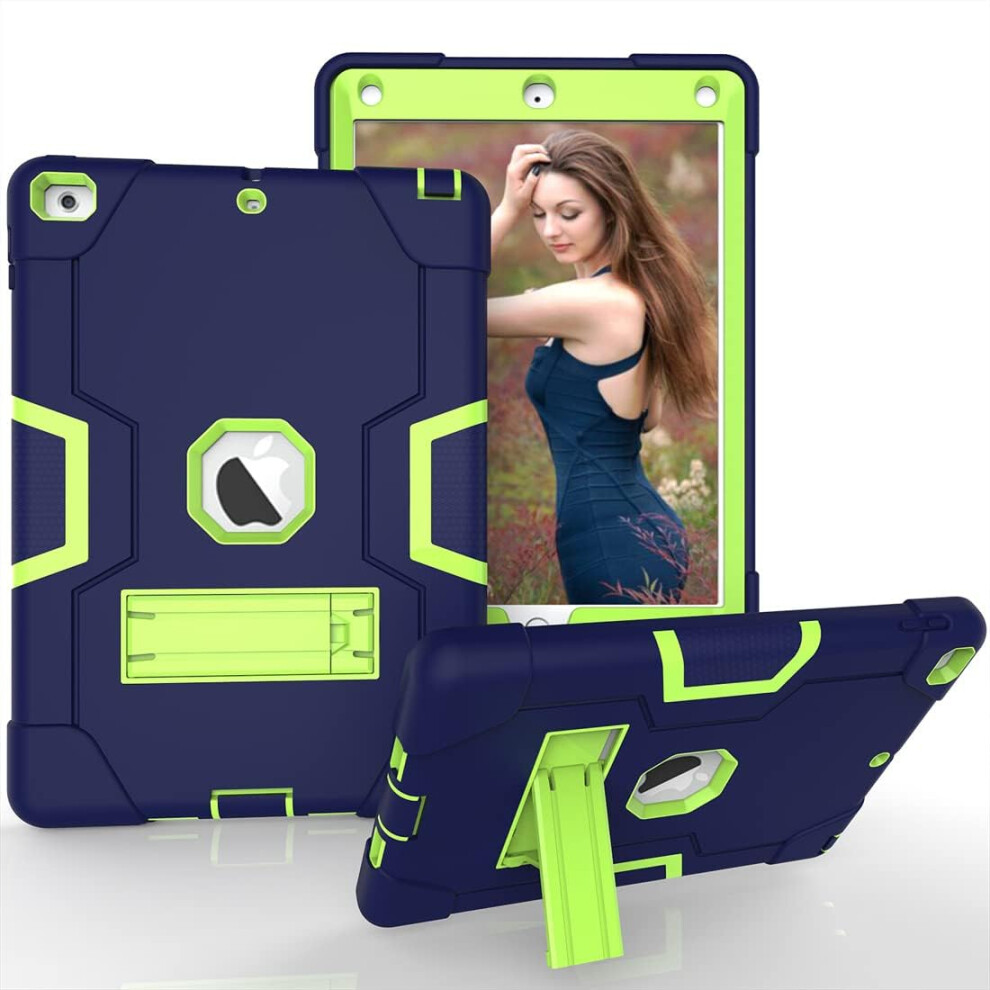 Heavy-Duty Case For Ipad 9.7" - Shockproof Rugged Cover With Kickstand For Ipad 6Th/5Th Gen, Navy Blue 5906792668648