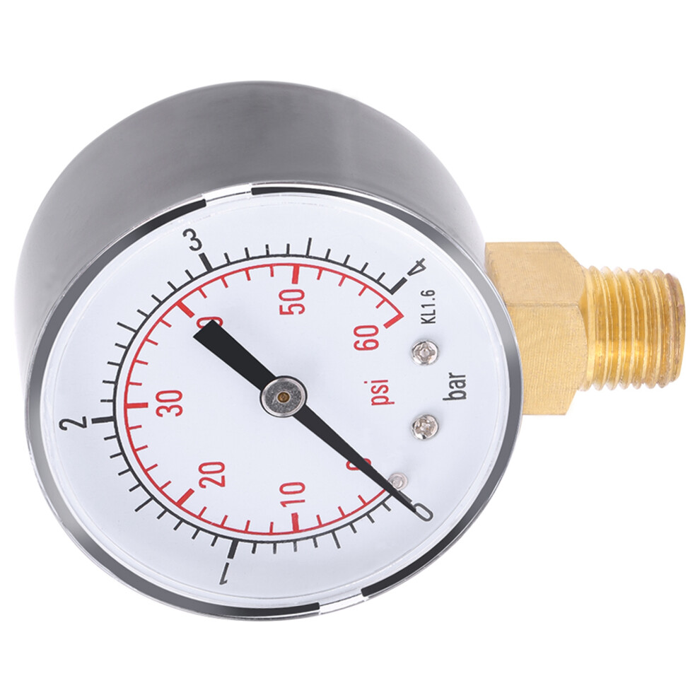 1Pc Mini Pressure Gauge 0-4Bar / 0-60Psi For Fuel Oil Water Air Npt Thread 4061362940706