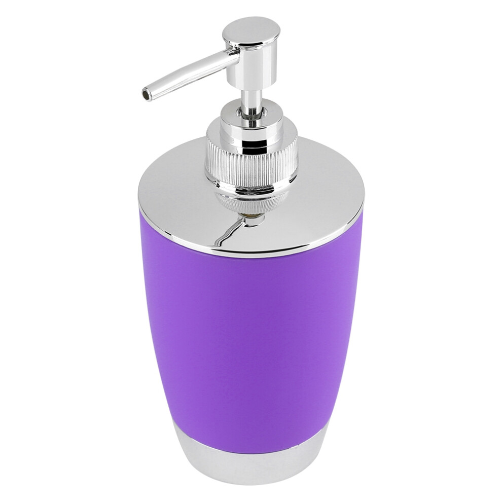 Purple 4Pcs Bathroom Set: Toothbrush Cup Soap Dish Dispenser & Holder 4121362940899