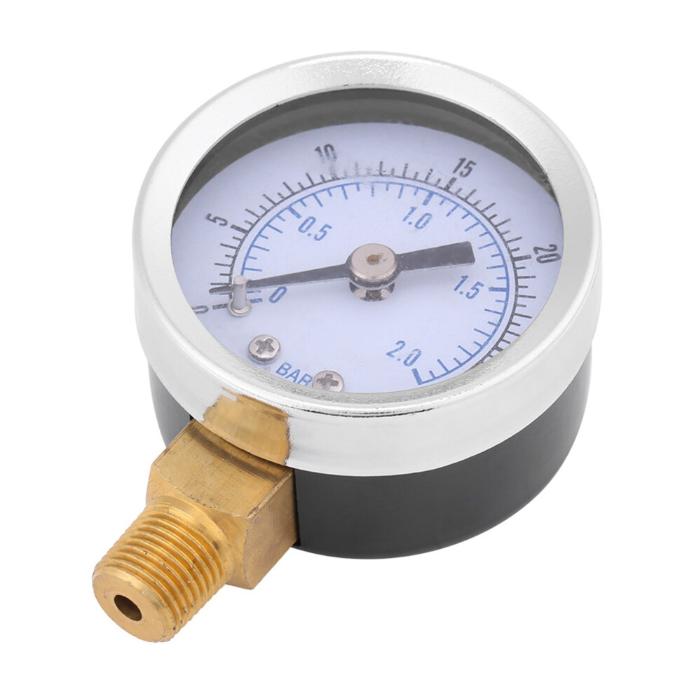 0-30Psi 0-2Bar Mini Dial Water Oil Compressor Meter Hydraulic Pressure Gauge 8281362940148