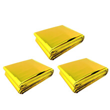 Aluminum Foil Outdoor Emergency Blankets 3Pack Windproof Thermal Insulation Survival Blankets Hiking Camping Cycling