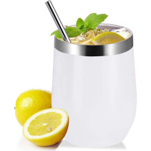 Upgrade Your Sipping Game, Bpa-Free Reusable Drinkware, Leakproof Lid Wine Cups, Stainless Steel Stemless Wine Glasses, Portable For University School