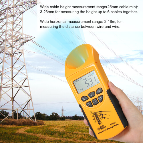 Digital LCD Ultrasonic Cable Height Meter 3-23m, Yellow 2