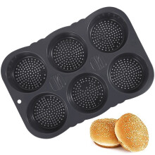 Hitzebeständige Backform für vielseitige Verwendung, lebensmittelechte Silikon-Hamburgerbrötchenform für sicheres Backen, flexibles Material für