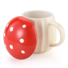 Kawaii Tea Cup Set Mushroom Decor Ceramic Mug With Lid Cute Coffee Mug Realistic Mushroom Design Multipurpose Gifts For Women Temperature Retaining Ce