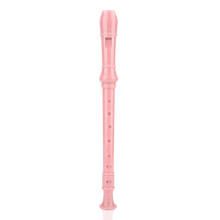 ABS 8 Holes Soprano Recorder Flute for Kids Pink High Pitch Musical Instrument
