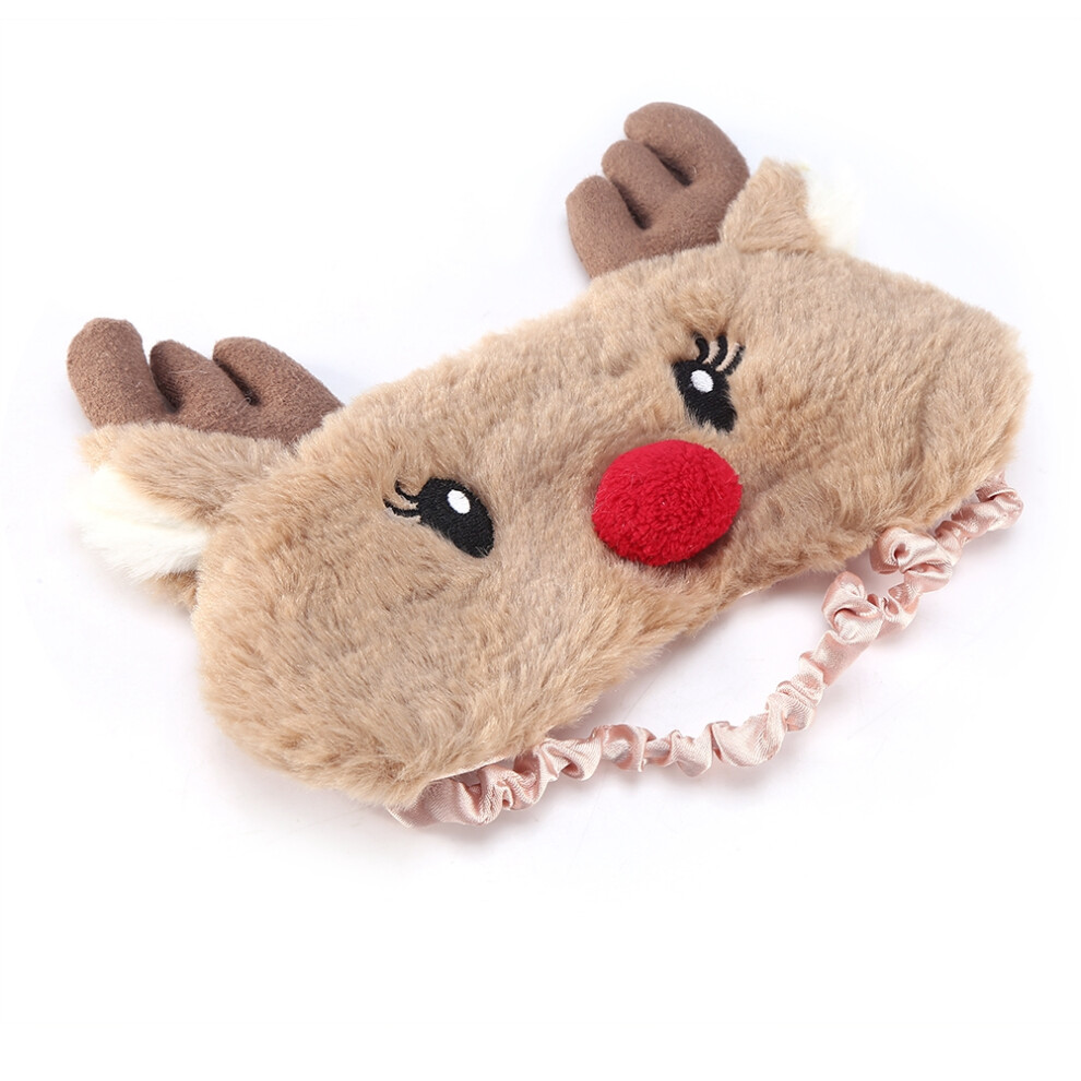 Christmas Deer Eye Cover Sleeping Mask Winter Cartoon Nap Eye Shade Elk Style