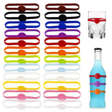 Koktélpohárjelölők, tökéletesek partik azonosítására, szalagcímke-jelölők a keveredés elkerülésére összejöveteleken, szilikon