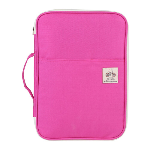 Office A4 Document Folder Portfolio with Zipper Rose Red File Organizer 1