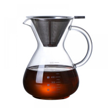 Cafetera de vidrio de borosilicato resistente al calor con filtro de acero inoxidable de doble capa, sistema de filtro reutilizable incluido,
